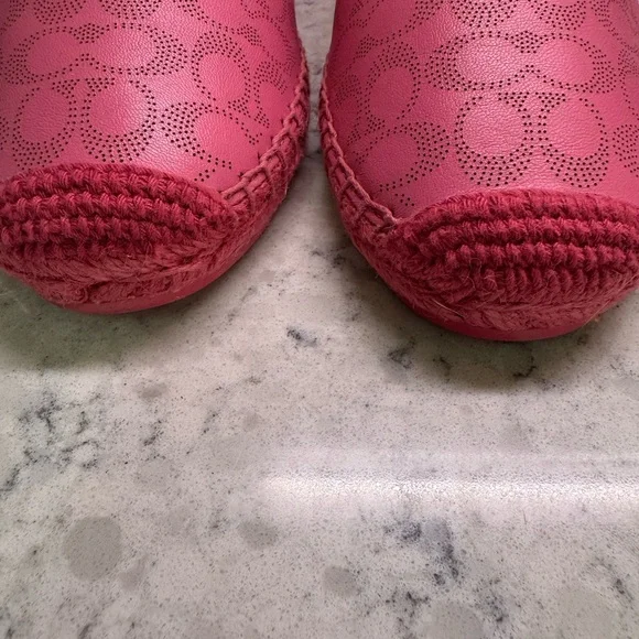 Coach Charlie Espadrilles Pink Petunia Leather Shoes Women’s 8 New - Picture 3 of 11